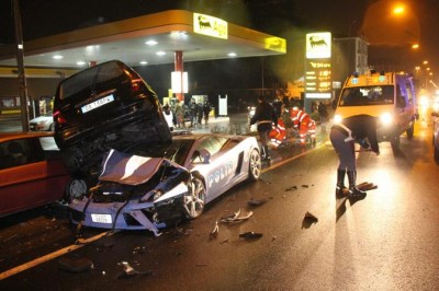 Cremona incidente con coinvolta la Lamborghini Gallardo della Po
